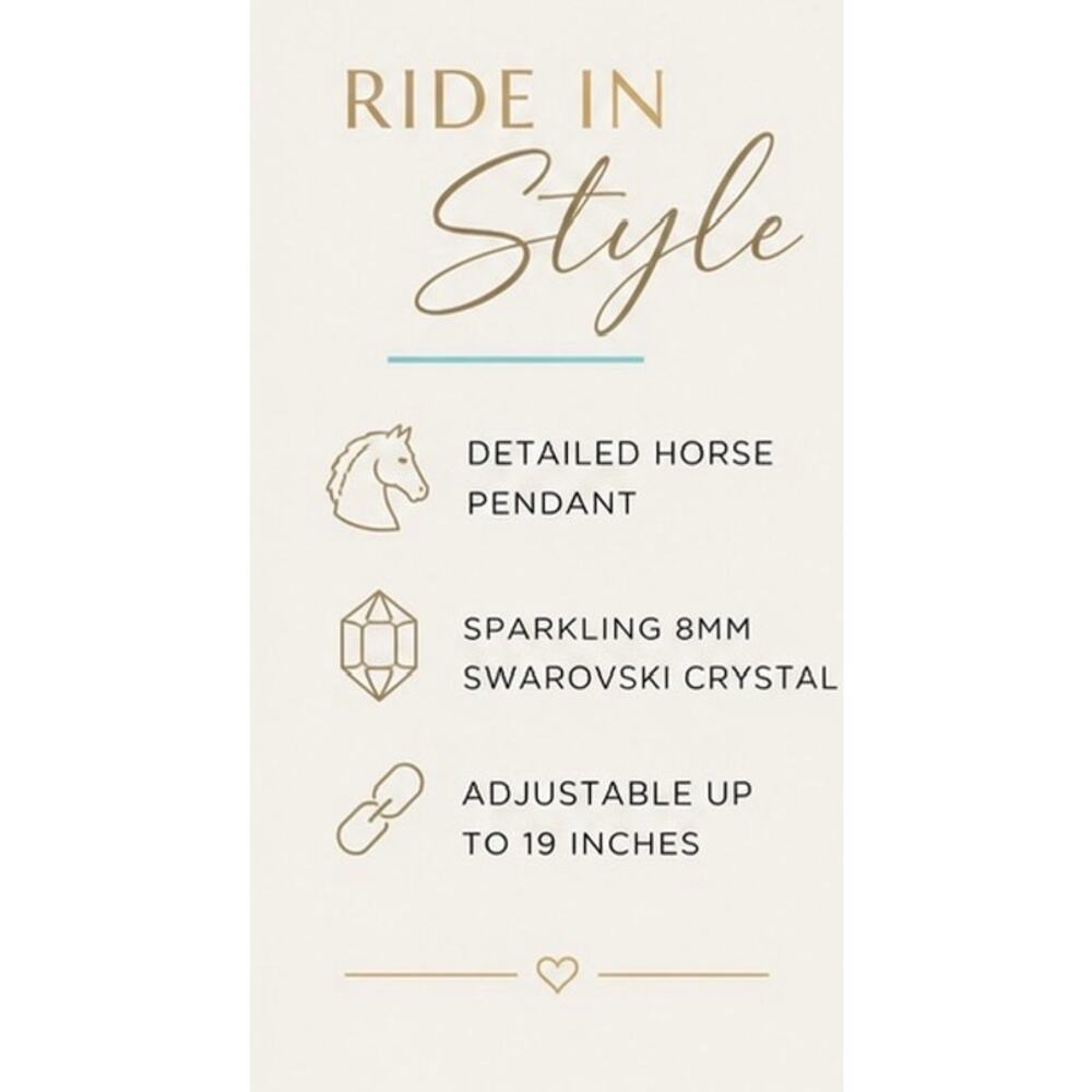 Matte Gold Horse Necklace • Equestrian Jewelry • Gift for Horse Lovers - Picture 7 of 10